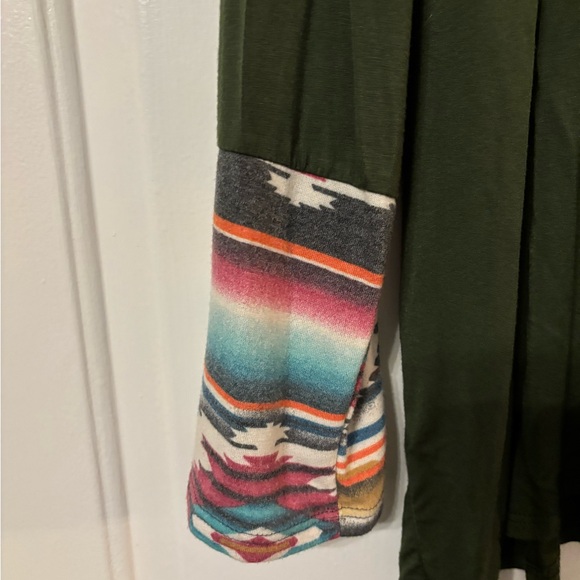 Chic Soul Forest Green Aztec Tunic - Picture 3 of 7